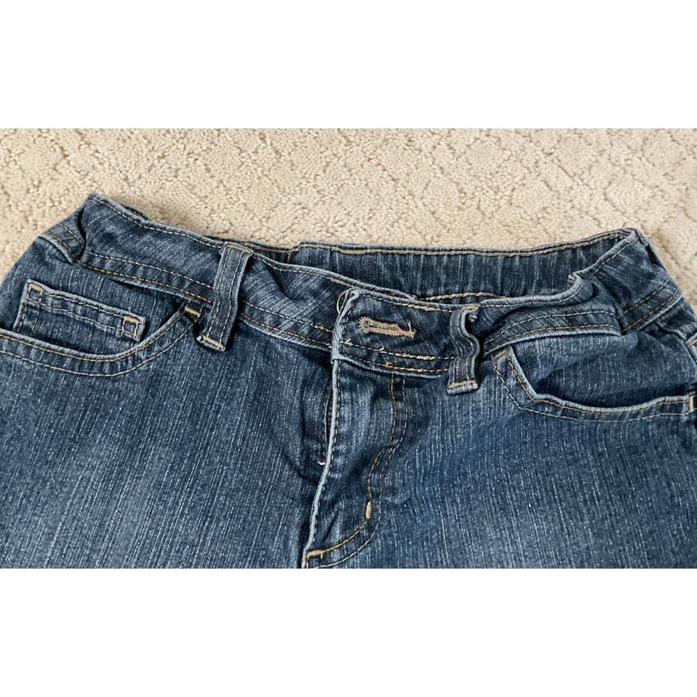 FADED GLORY Girl's Med Wash Adj Waist Reg Fit Bermuda Stretch Jean Shorts sz 12 - Picture 3 of 8